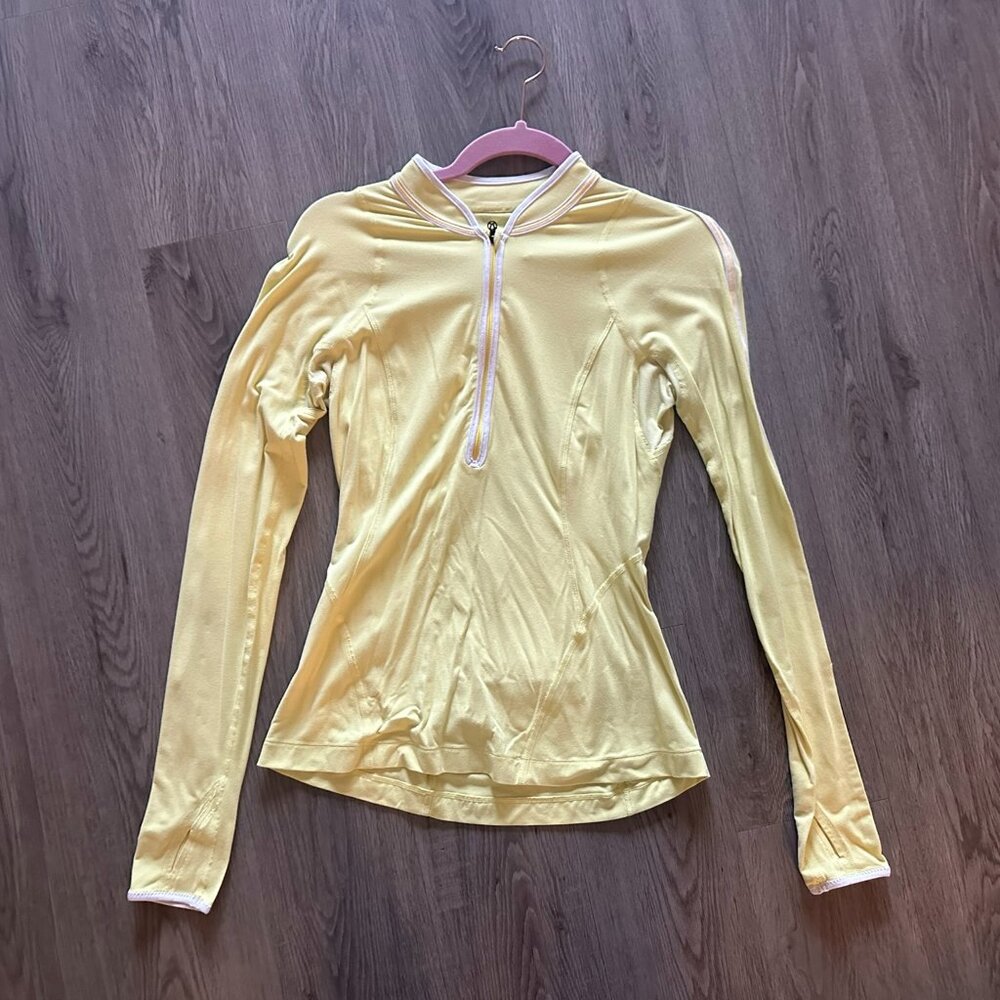 Lululemon Quarter Zip Long Sleeve Top / Shirt / Blouse - Yellow - Size 6